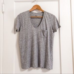 Madewell Whisper Cotton V-Neck Pocket Tee Heather